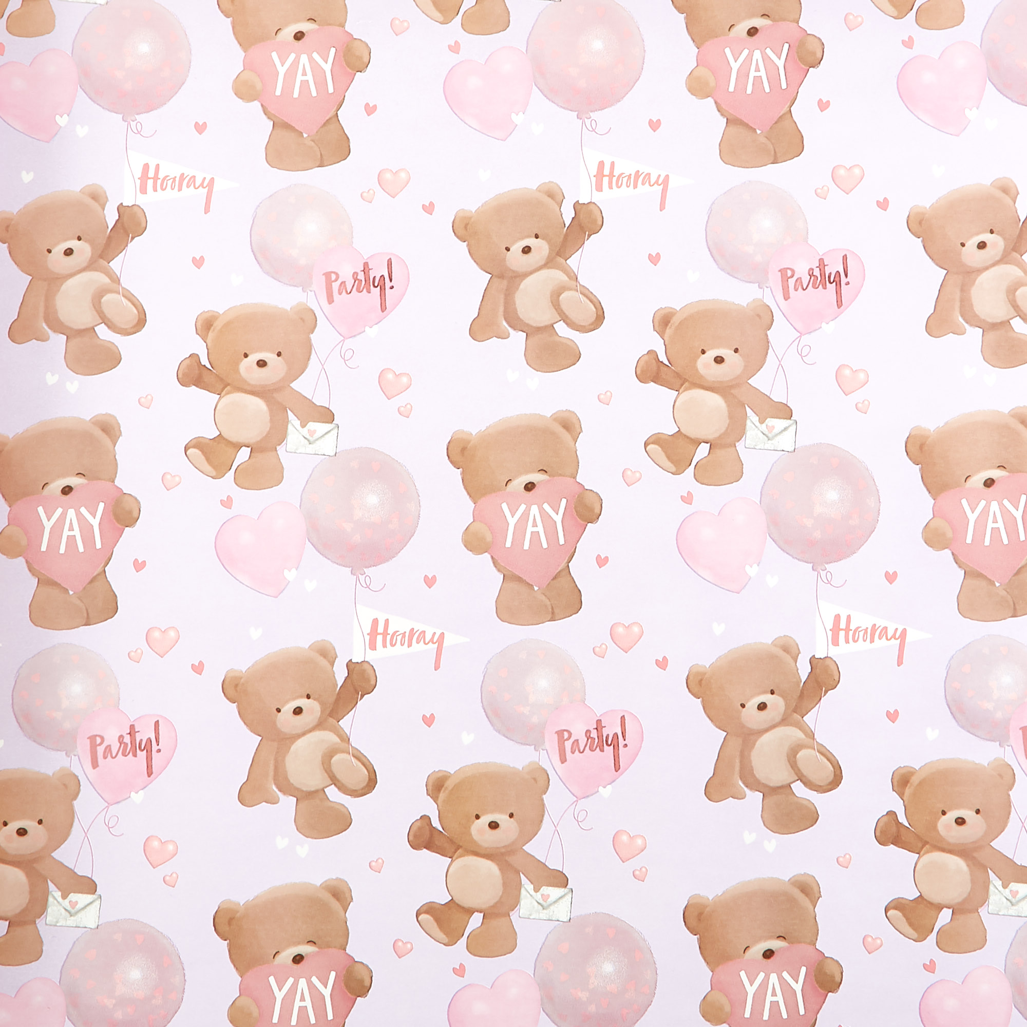 Hugs Bear Themed Wrapping Paper - 4 Rolls 